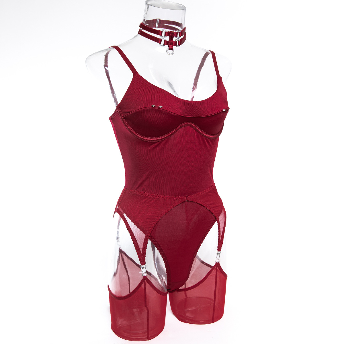 Women Body Shaping Tight Bodysuit with Stockings Seductive Body Lingerie Set